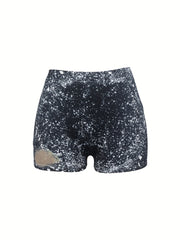 Graphic Print Skinny Shorts Casual Shorts For Spring & Summer Women's Clothing