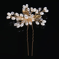 Wedding Bridal Hair Comb Crystal Faux Pearl Rhinestone Hairpin