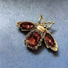 Crystal Insect Needle Retro Brooch - Bee Design