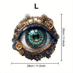 Steampunk Mechanical Eye Wooden Jigsaw Puzzle - Unique Animal Shapes