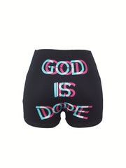 Colorblock Skinny Shorts for Women