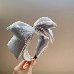 Seersucker Oversized Bow Headband Wide Brimmed Sweet Hair Accessories