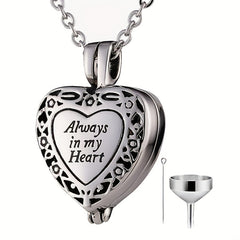 Heart Cremation Jewelry Urn Necklace For Ashes Always In My Heart