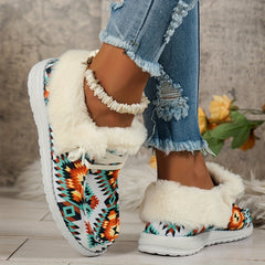 Women's Geometric Snow Shoes Warm & Lightweight Outdoor Low Top