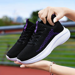 Women's Mesh Lace-Up Sneakers for Outdoor Athletic Fun