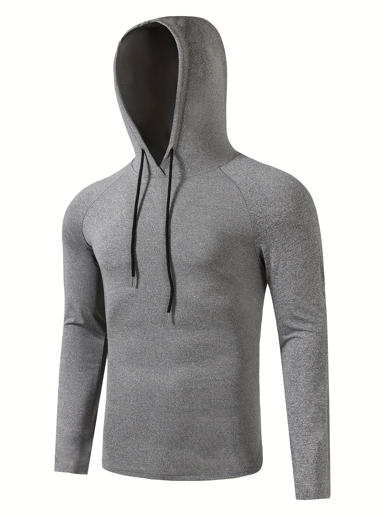 Men's Casual Sports Hoodie Long Sleeve T-shirt for Fitness Gym Workout