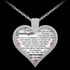 Heart Pendant Necklace Holiday Party Gift For Granddaughter