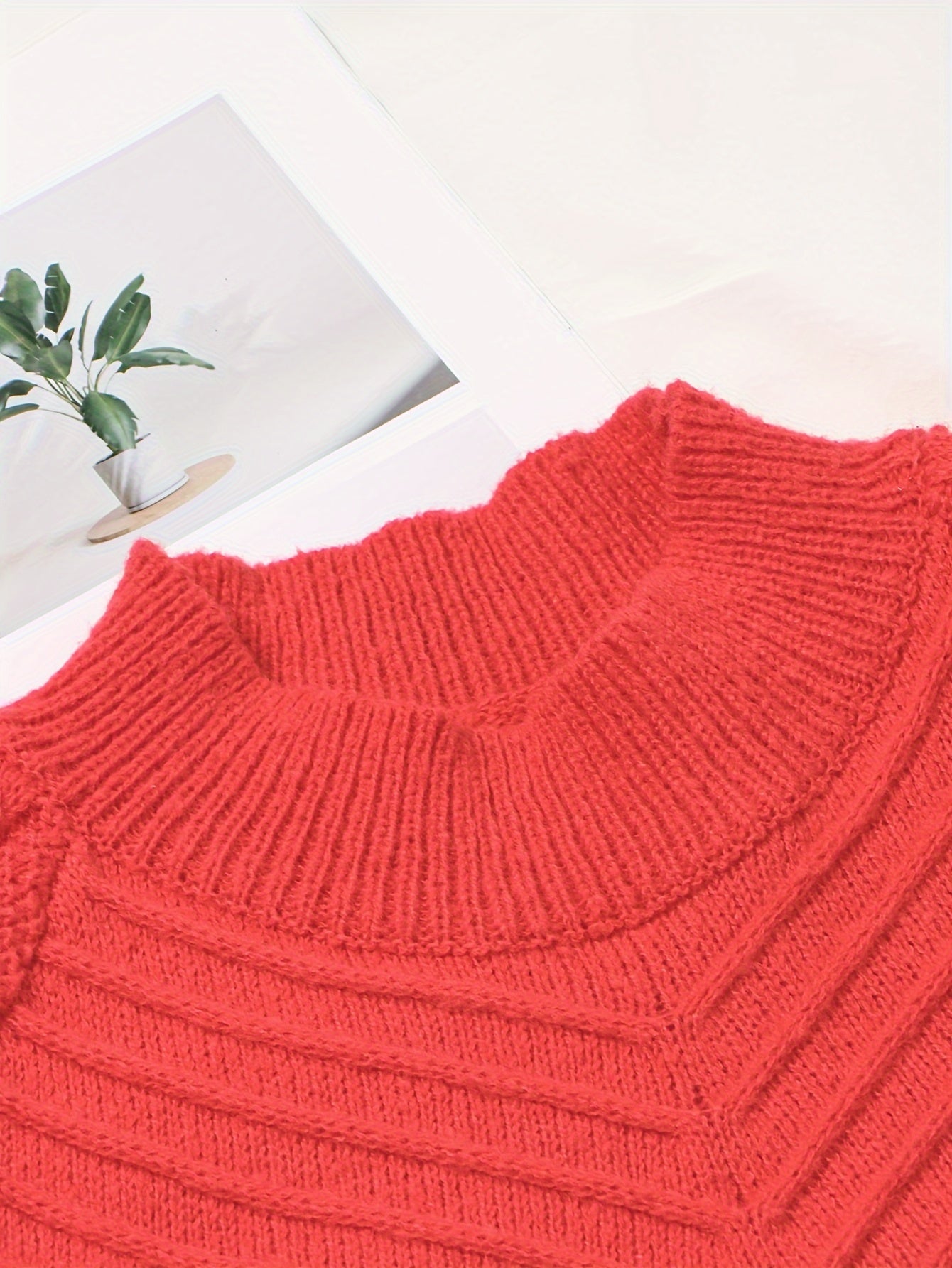 Casual Sweater Women's Solid Jacquard Cold Shoulder Jumper