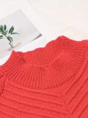 Casual Sweater Women's Solid Jacquard Cold Shoulder Jumper