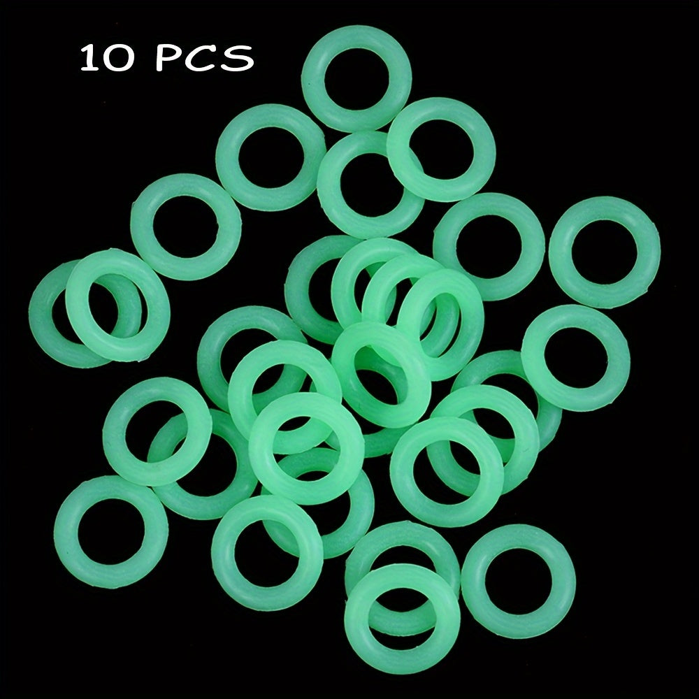 Fluorescent Silicone Tent Nail Rings Luminous Fishing Rod Rings