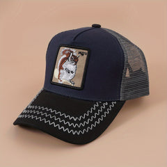 Animal Embroidery Patch Baseball Cap Mesh Trucker Hat
