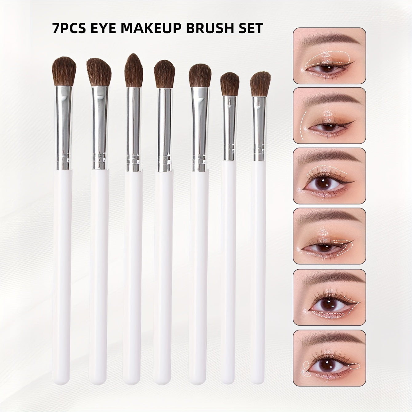 7pcs Eyeshadow Brush Eye Blender Brush Horse Hair Flawlessly