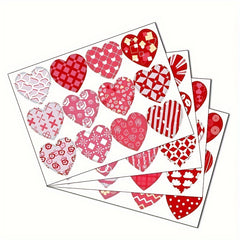 Heart Shape Stickers for Party Decorations, Pack of 144 Stickers