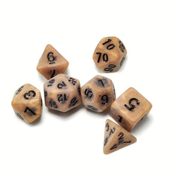 7pcs Antique Brown Polyhedral Dice Set for Board Games