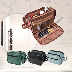 PU Leather Waterproof Toiletry Bag Travel Cosmetic Bag Portable Storage Bag