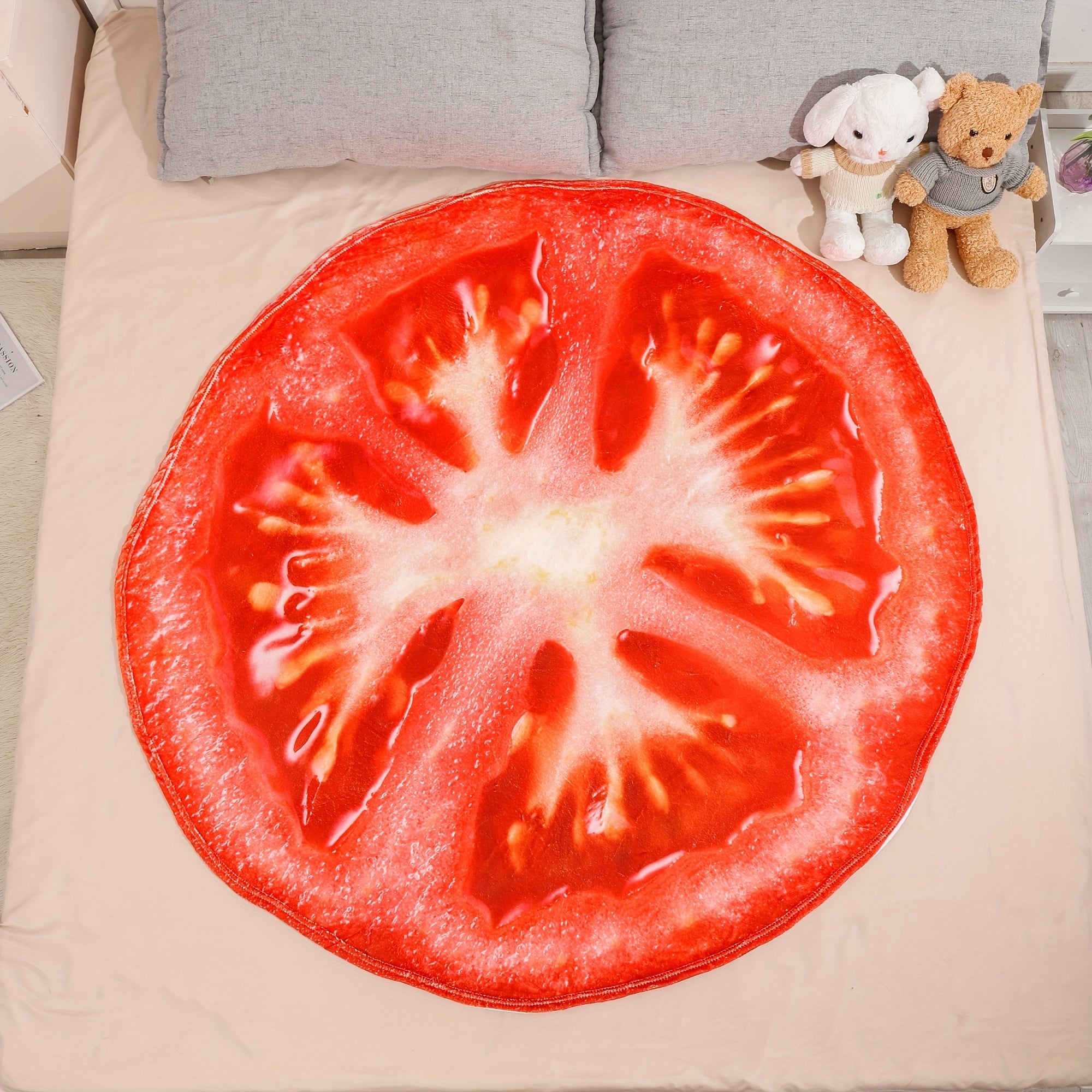 Soft Tomato Pattern Blanket Warm Flannel Blanket All Seasons Office Bed Camping
