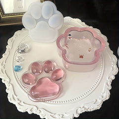 DIY Cat Paw Jewelry Storage Box Resin Mold Silicone Trinket Box