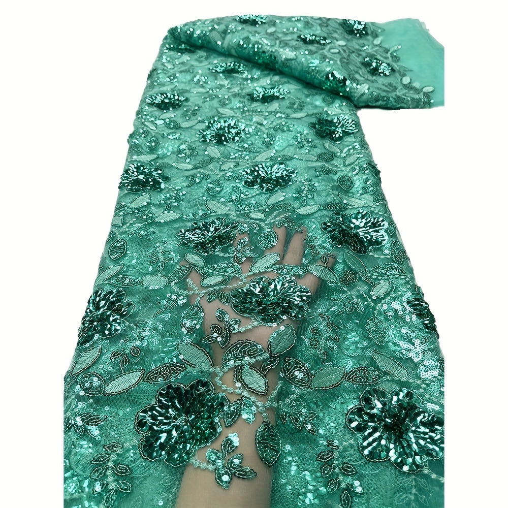 African Lace Tulle Lace Fabric Navy Sequins For Wedding Dresses