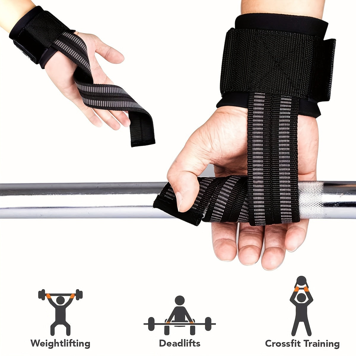 Fitness Wrist Band Pull up Grip Belt Palm Protection Straps