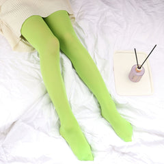 Opaque Elastic Tights High Waist Footed Pantyhose Women's Stockings