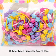 50pcs Baby Girl Hair Accessories Heart Star Bear Bunny Hair Ties & Scrunchies