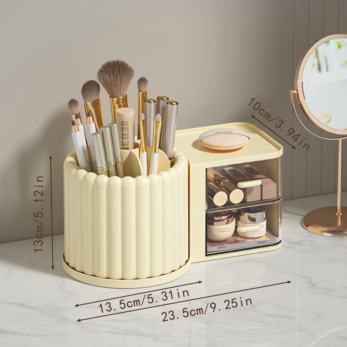 360 Degree Rotating Makeup Brush Storage Box