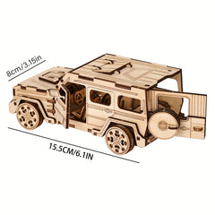 3D SUV Wooden Jigsaw Puzzle DIY Ornaments for Adults
