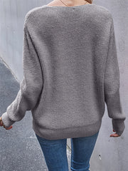 V Neck Long Sleeve Sweater Women's Clothing
