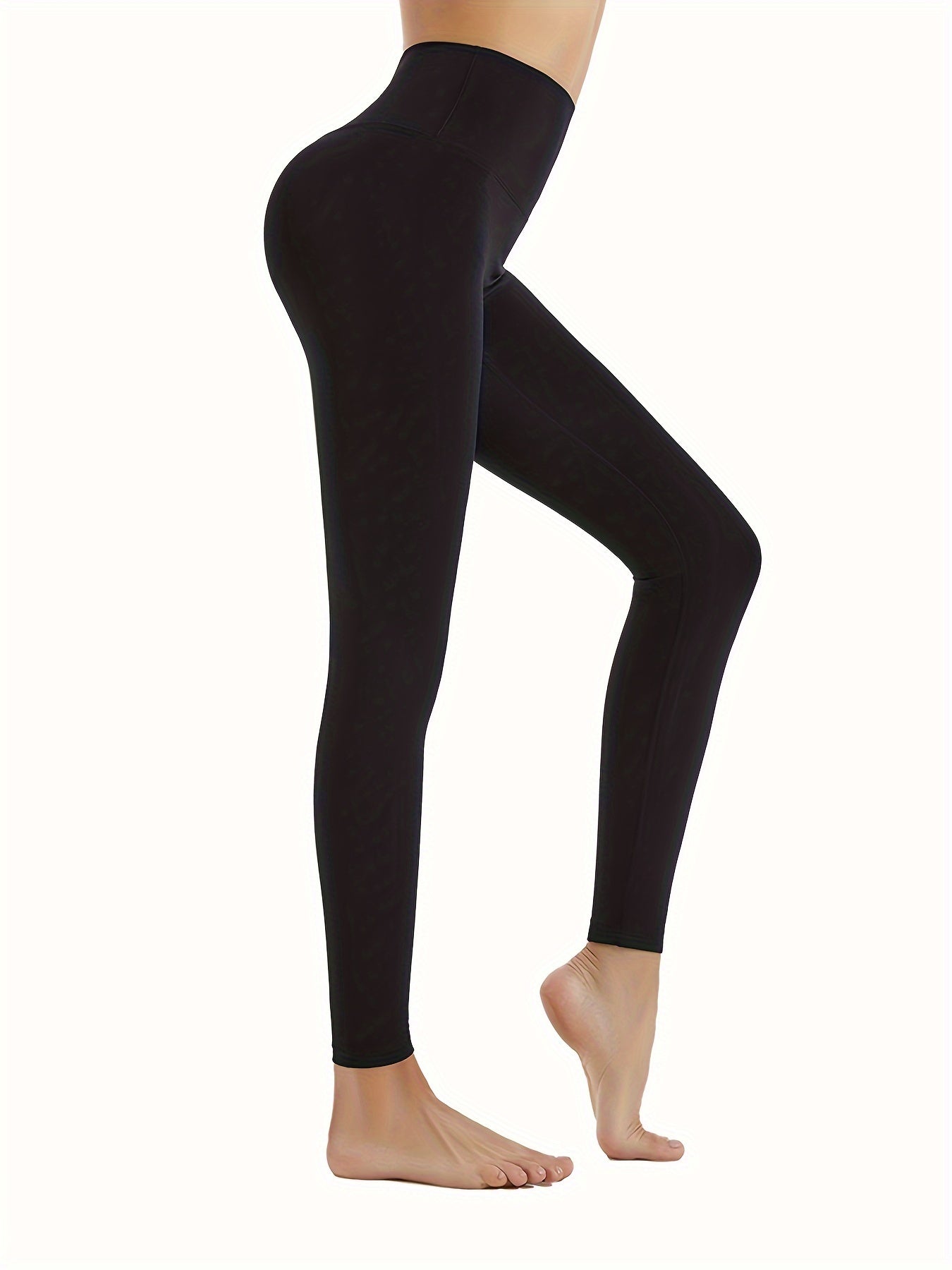 High Waist Quick Drying Yoga Pants Solid Stretch Sports Leggings