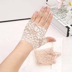 Breathable Lace Fingerless Gloves for Driving Cycling