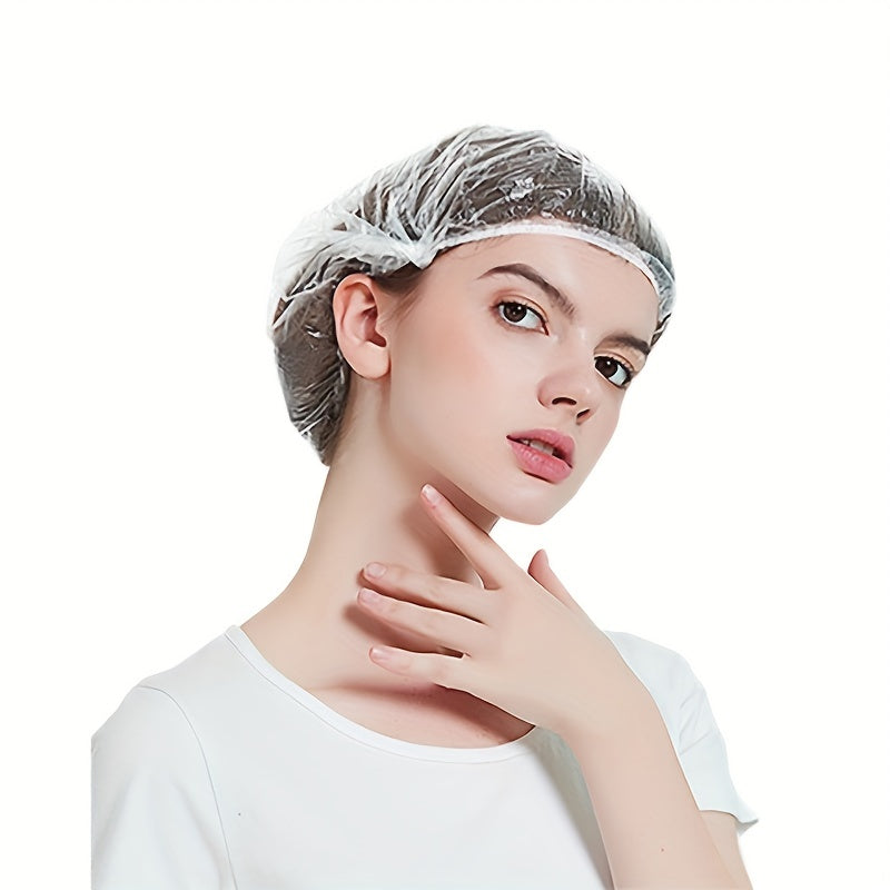 50pcs Disposable Shower Cap Waterproof Elastic Shower Cap