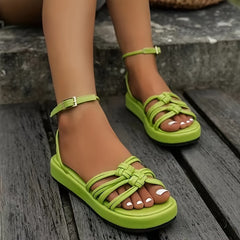 Thick Bottom Round Toe Buckle Strap Sandals Beach Sandals Women's Footwear