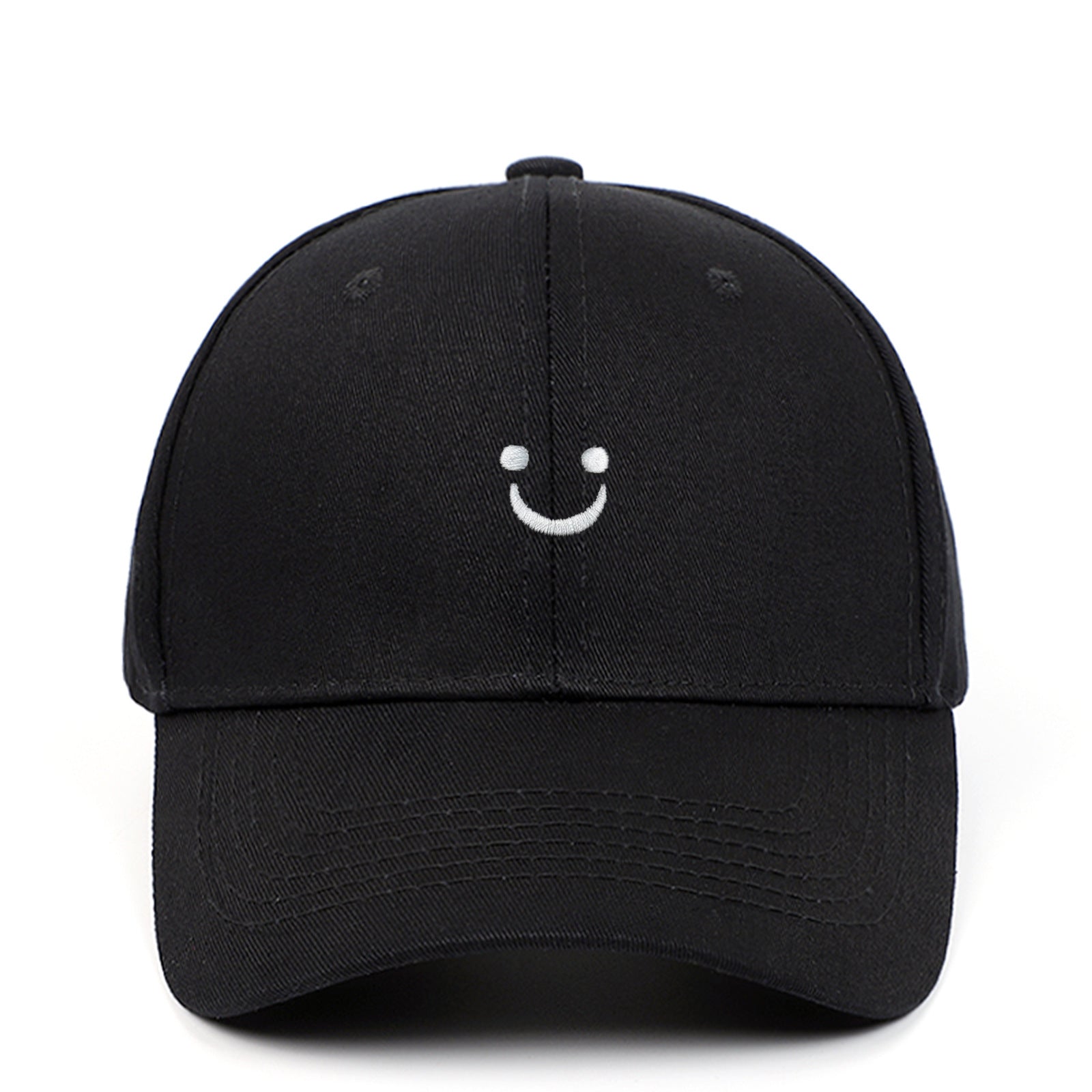 Happy Face Embroidery Baseball Cap Summer Sun Hat for Couple