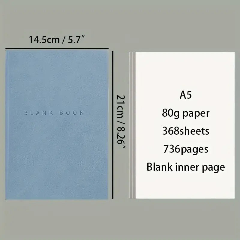 Minimalist Painting Notebook Soft Leather 736 Page Blank Inner Page