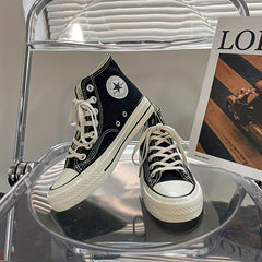 Women's Classic High Top Canvas Shoes Casual Lace Up Outdoor Sneakers
