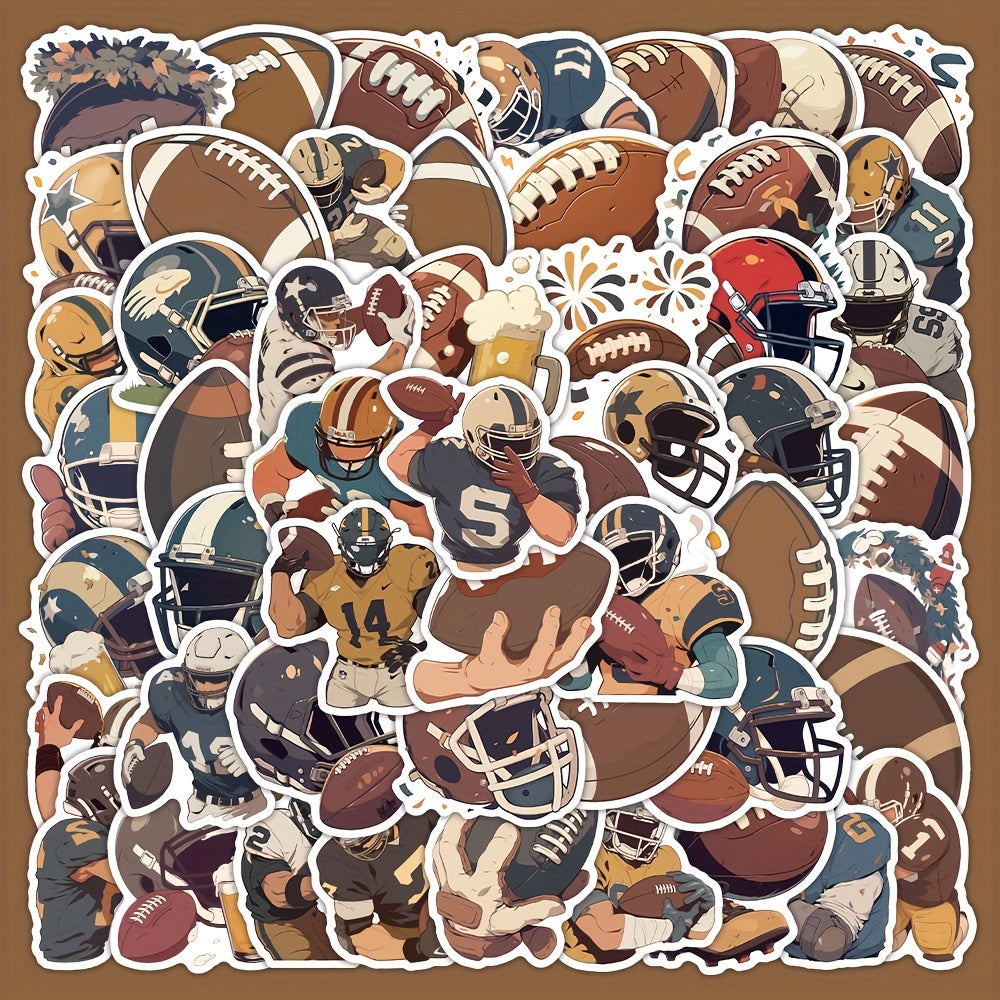 55pcs Cartoon Football Sports Vinyl Stickers for Laptops Water Bottles Mobile Ph