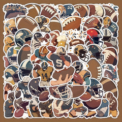 55pcs Cartoon Football Sports Vinyl Stickers for Laptops Water Bottles Mobile Ph