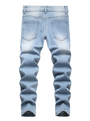 Boys Ripped Jeans Denim Pants Straight Cut Jeans