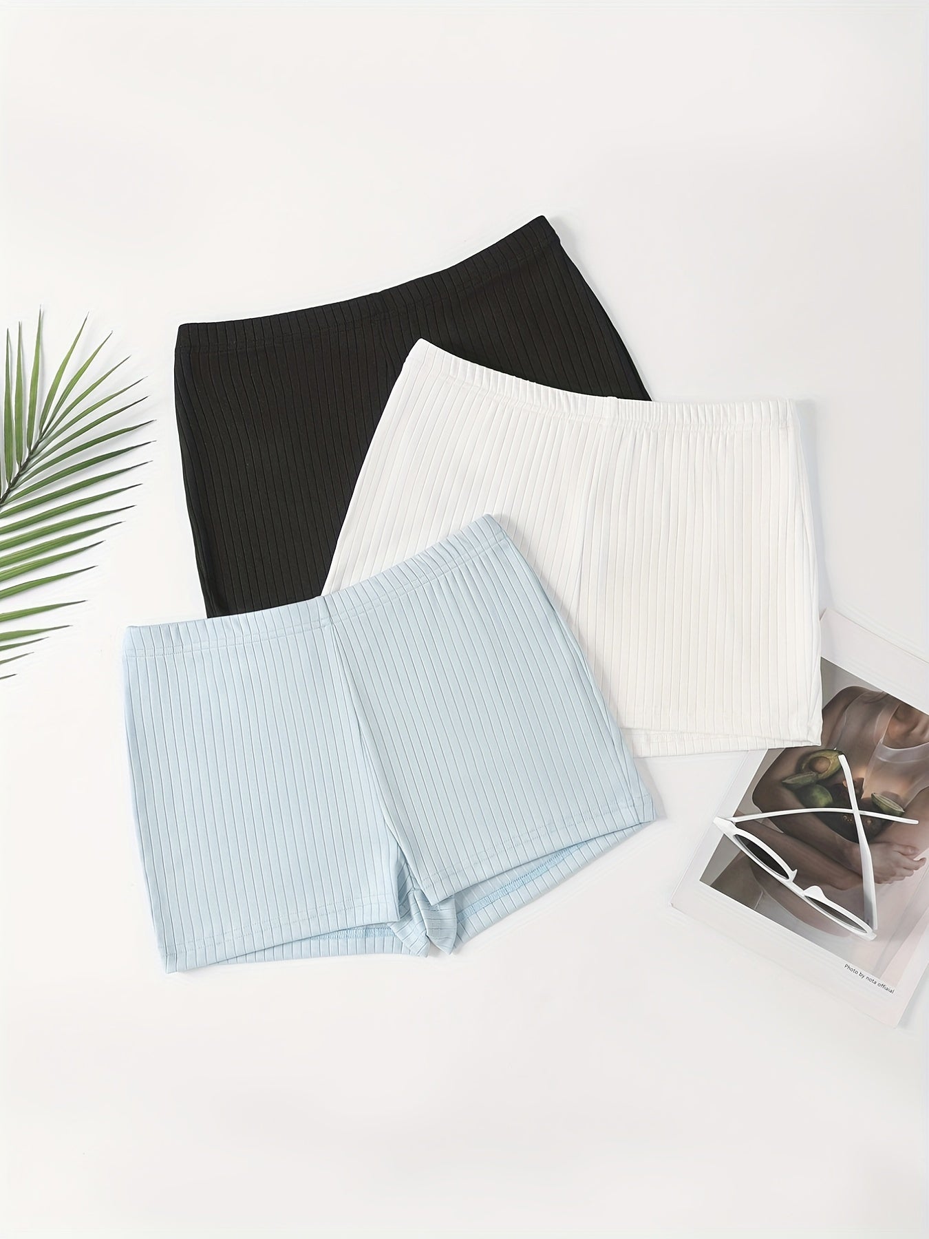 3 Pack Versatile Solid Shorts for Women