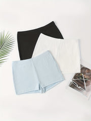 3 Pack Versatile Solid Shorts for Women