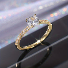 Rhinestone Decor Ring Holiday Party Jewelry Gift For Girls