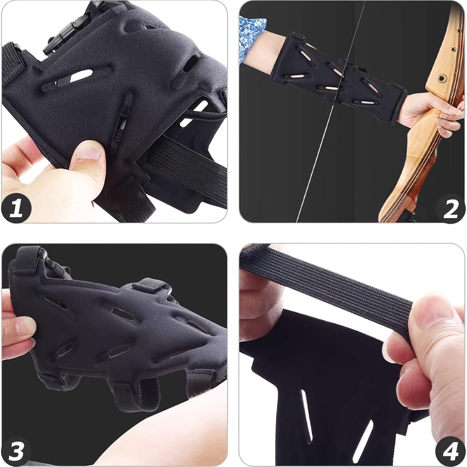 1pc Archery Arm Guard 3 Straps Full Protection Forearm Protector