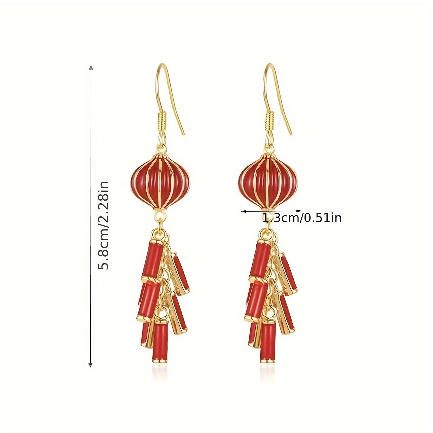 Year Earrings Lantern Firecracker Tassel Earrings For Girls