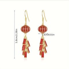 Year Earrings Lantern Firecracker Tassel Earrings For Girls