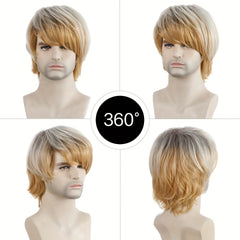Men's Multicolor Short Curly Hair Wig