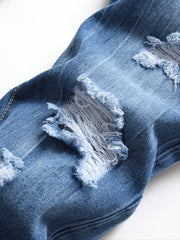 Men's Casual Ripped Jeans in Solid Color