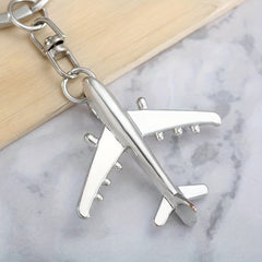 Stainless Steel Aircraft Model Keychain Keyring Bag Pendant Ornament