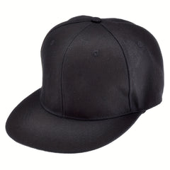 Solid Flat Brim Baseball Cap Hip Hop Peaked Cap