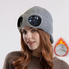 Women's Foldable Ear Protection Baseball Cap Knitted Warm Cold Hat