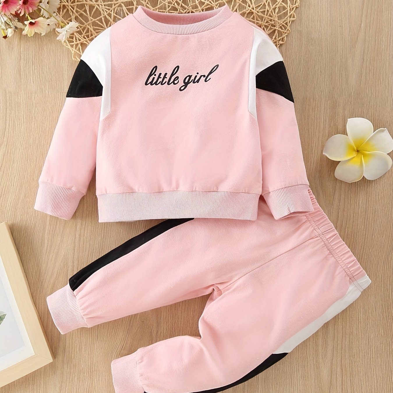 Baby Girl Sports Suit LITTLE GIRL Print Top & Pants